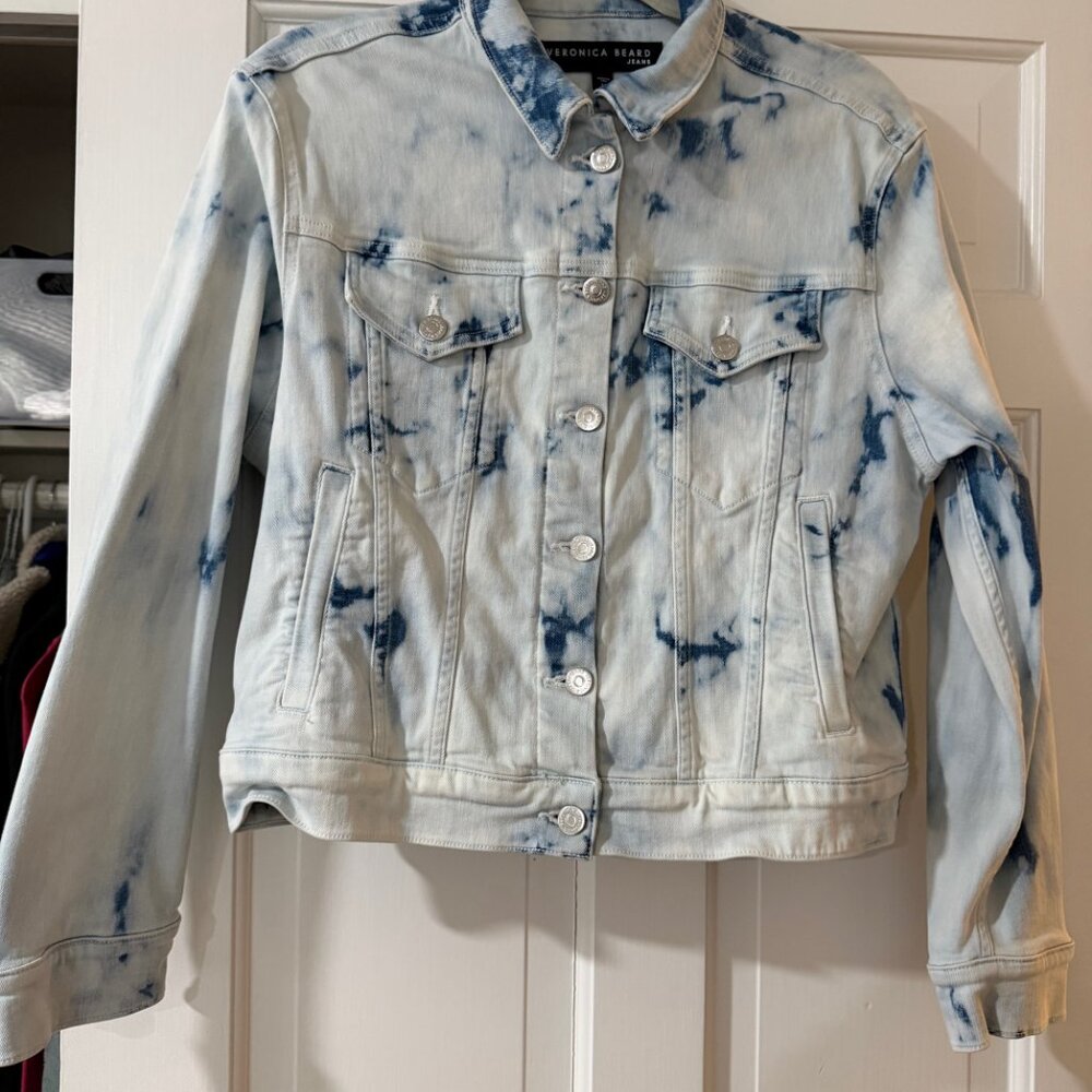 Veronica Beard Kinley Tie Dye Denim Jean Jacket